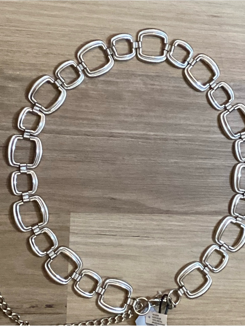 Silver-Tone Square Link Belt